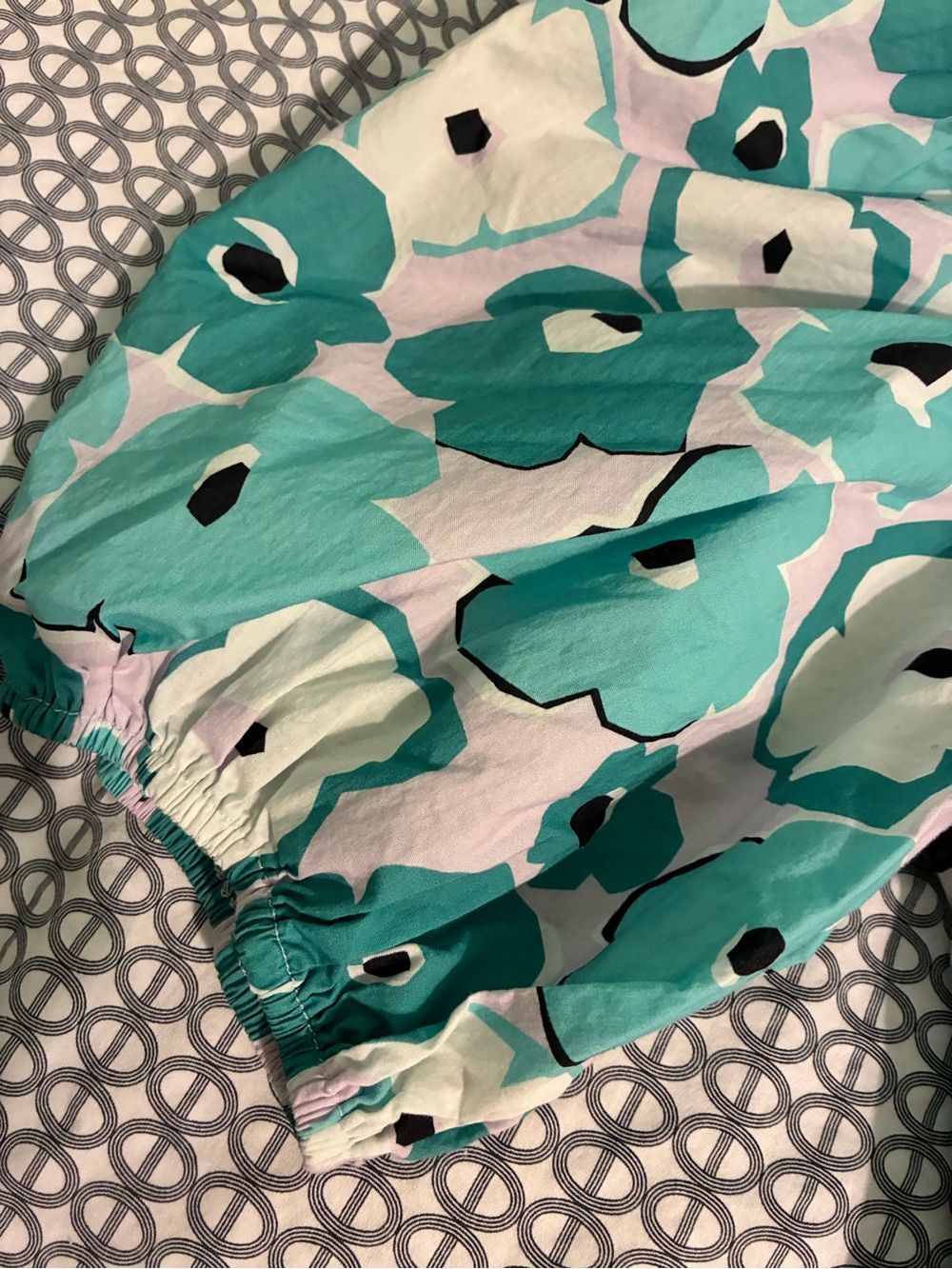 Pinch Floral Puff Sleeve Maxi Dress in Teal and White floral size large - Picture 11 of 13
